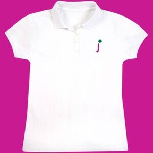 Kids White Polo Shirt with Embroidered Logo